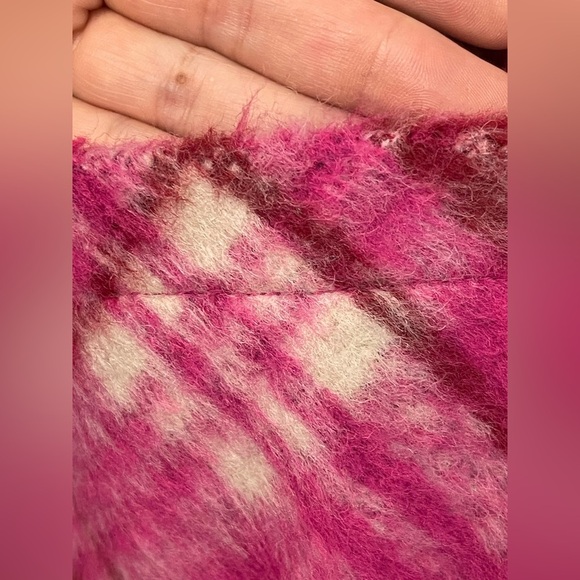 7Diamonds Hayden Longline Wool Blend Pink Plaid Womens Jacket Shacket Size S - Picture 8 of 13